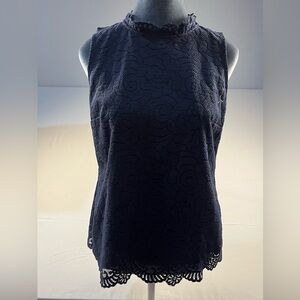 Banana Republic Elegant Navy Lace Sleeveless Top